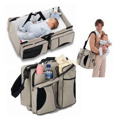 China Portable Outdoor Multifunctional Changing Tote Bag Set Baby Bags for Mother Mom Baby Travel Diaper Bag Crib for sale