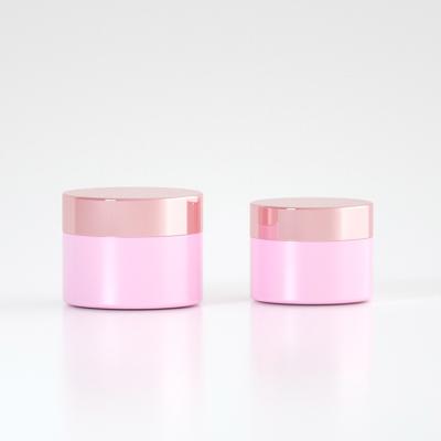 China Luxury Empty Rose Cream Cosmetic Container 15g 30g 50g 50g 200g Acrylic Double Wall With Screw Rose Lid Plastic Cream Jar for sale