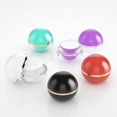 China 5g 10g 15g 20g 30g Cosmetic Round Ball Shaped Blue Gold Pink Black Empty Cosmetic Jars Container Cream Lip Scrub Container Jar for sale