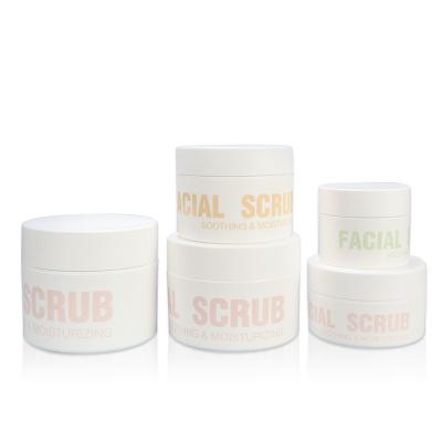 China 100% Recycled 100g 200g 8oz PP Consumer Mail Double Wall Cosmetic Eco-friendly Plastic Matte White Plastic Facial Scrub Cream Jar for sale