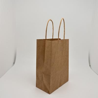 China Handmade Custom Kraft Paper Shopping Kraft Food Cookie Packaging Take Away Paper Bag for sale