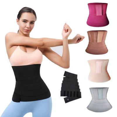 China Best Selling Elastic Slimming Trainer Breathable Shapewear Shaper 4M Long Quality Wrap Belt Bandage Latex Waist Trainer for sale