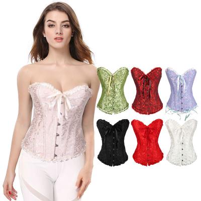 China Adjustable Waist Antibacterial Royal Bustiers Underbust Corset Court Cinchers Lace Up Bustiers Vintage Gothic Corsets for sale