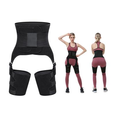 China New Custom Logo Gym Workout Trimmer Belt Thigh Shaper Neoprene Gums Antibacterial Body Lift Butt Lifter Booty 3 in 1 Waist Trainer for sale