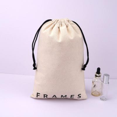 China Natural Eco-Friendly Drawstring Logo Canvas Gift Packing Pouch Custom Made Cotton Canvas Shoe Dust Bag for sale