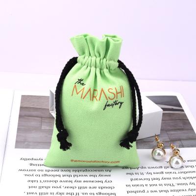 China Free Sample Security Custom Printed 8oz Canvas Drawstring Gift Bag Cotton Makeup Skin Care Storage Pouch With Logo for sale