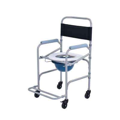 China China Factory Price Commode Customized Multifunctional Aluminum Alloy Wheel Commode Mobile Toilet Chair For Disabled And Elderly for sale