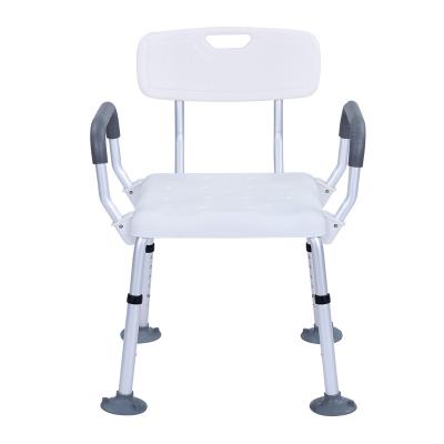 China China Manufacturer Professional Customized Modern Design Lightweight Height Aluminum Alloy Adjustable Non-Slip Shower Chair With Armrest for sale