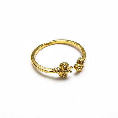 China Romantic 2024 New Arrival Adjustable 18k Gold Plated Fashion Jewelry Openning Couple Bee Ring For Women for sale