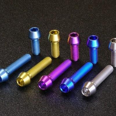 China Factory Price GR 5 Titanium Head Bolt Titanium Taper Head Bolt DIN912 Hex Screw Packing for sale