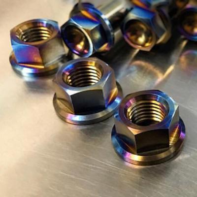 China General industry hot sale M8 Din6923 titanium flange nut for motor titanium nut din6923 for sale