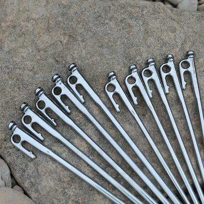 China Lightweight Ultralight Titanium Tent Pegs Outdoor Camping Tent Stakes For Sand Heavy Duty Portable for sale