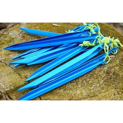 China Lightweight Titanium Alloy Pegs Outdoor Camping Tent Pegs Stakes Camp Tent Nail Tent Material for sale