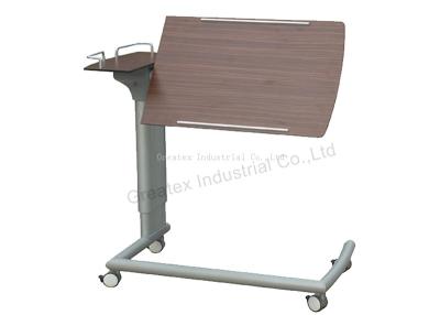 China Tilt Function Hospital Care Furniture OverBed Table Gas Spring Controlled For Laptop for sale