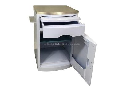 China Four Silent Wheels Hospital Ward Furniture Easy Moving Stainless Steel Top for sale