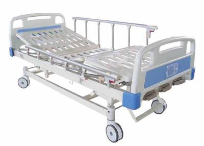 China Folding Metal Hospital Manual Bed Three Cranks Fodable Hospital Bed for sale