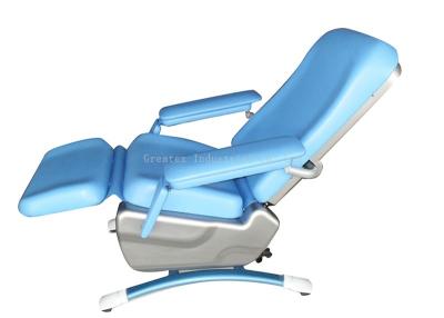 China Blue Color Blood Test Chair Safe Comfortable Manually Adjust Leg Section for sale