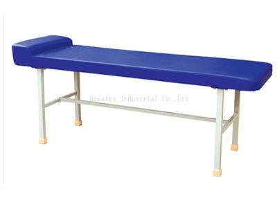 China Blue Medical Examination Couch , Simple Flat Exam Table With Pillow / Face Hole for sale