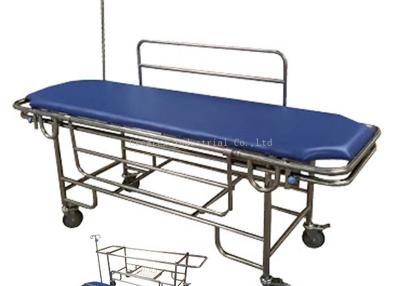 China Stainless Steel Frame Patient Transfer Stretcher With Removable Bed Top Board for sale