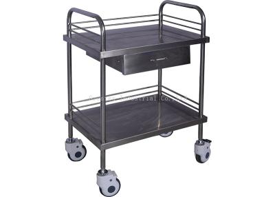 China Two Tier Stainless Steel Medical Trolley , Stainless Steel Surgical Trolley for sale