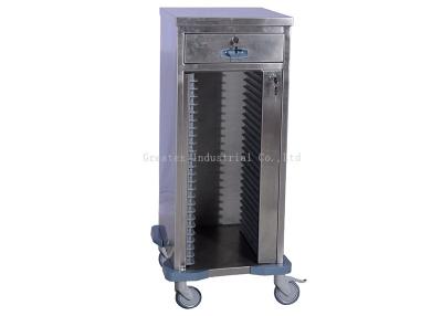 China Single / Double Rows Stainless Steel Medical Trolley For Hospital Patient Record Storage for sale