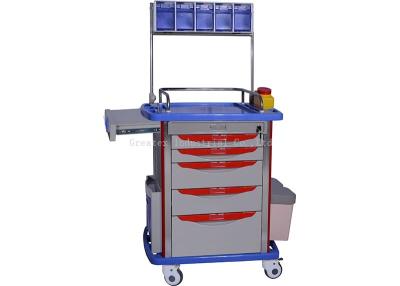 China ABS Plastic Medical Trolley With Anesthesia Bridge Frame / Medicine Containers for sale