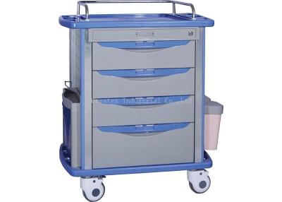 China Plastic Hospital Emergency Trolley Medicine Container Durable ABS Top Board for sale