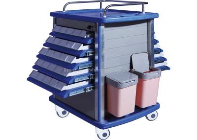 China Double Side Emergency Medication Trolley Reliable With Four Aluminum Columns for sale