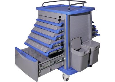 China Easy Cleaning Plastic Medical Trolley , Emergency Medicine Trolley Moving Smoothly for sale