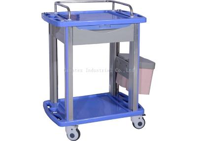 China Clinic Plastic Medical Trolley Cart , Emergency Carts Hospital Luxurious Noiseless Casters for sale