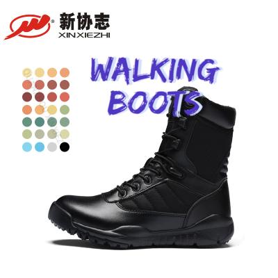 China Xinxiezhi Botas Military Boot Men's Boots Shoes Anti Puncture Desert Mountaineering Non-Slip Combat Wholesale Army Leather for sale