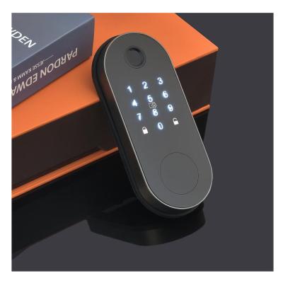 China New Smart Ttlock Tuya Front Digital Biometric Password Finger Smart Door Lock App Master Card Key Smart Lock Office Design for sale