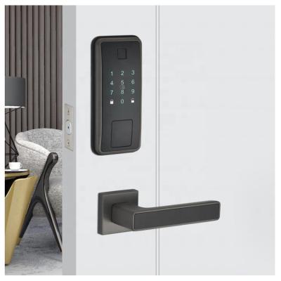 China Desktop Size Quality Fingerprint Locks Finger Touch Screen Electronic Door Handle Home Key Open Smart Lock App Key Card Smart Lock for sale