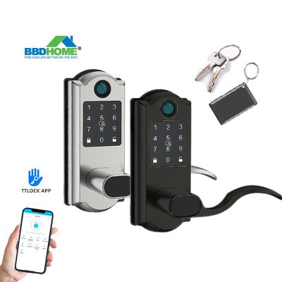 China TTlock Electronic Home Door Lock Keypad Officehomeapartmenthotel Outdoor Biometric Smart Fingerprint Touch Door Lock for sale