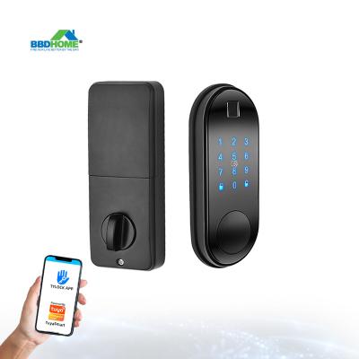 China Officehomeapartmenthotel Printing Deadbolt External Locking Key Fingerprint Door Lock Smart Ttlock Tuya Front Digital Biometric Password Finger For Home for sale