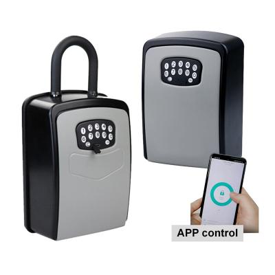 China Used for Fast Portable Wall Mounted App Safe Wall Mounted Safe Digital Control Code Lock Security Skin Card Delivery Car Card Delivery Smart Key Box Storage Keys for sale