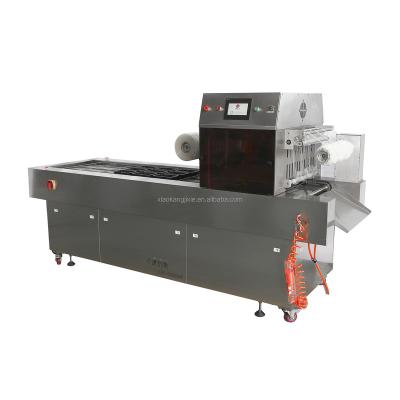 China Automatic Food Wrapping Machine Film Skin Wrapping Machine Food Sausage Vacuum Sealer Tray Industrial Skin Wrapper for sale