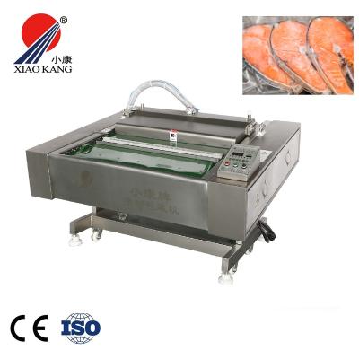 China GARMENT Sealing Line 1000mm Automatic Water Proof Vacuum Sealer Fish Packing Machine For Bags Put In Inclined Rolling Belt for sale