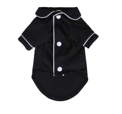 China Fashion Dog Sleepwear Pet Shirt Comfortable French Black Stylish Viable Plain Pink Home Pajamas With Button for sale