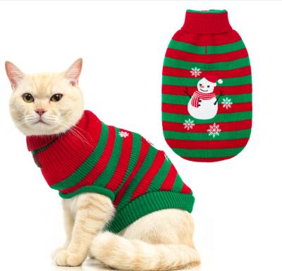 China Amazon Holiday Style Christmas Viable Hot Selling Dog Knitted Jumper Winter Warm Knit Cat Sweater for sale