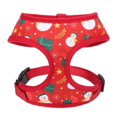 China DETACHED Customizable Digital Printing Pattern Christmas Dog Harness with Mesh Padded Dog Harness for sale