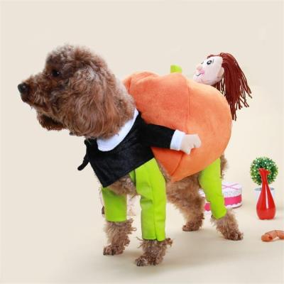 China Funny Dog Cat Pumpkin Cosplay Clothes Halloween Pet Dog Christmas Viable Apparel Costume for sale