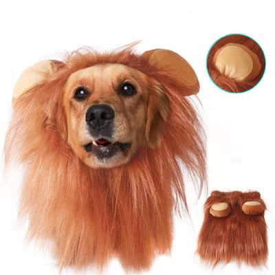 China Festival Party Hair Viable Hot Sale Factory Realistic And Funny Dog Lion Mane Hat For Dog Costumes for sale