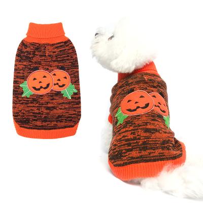 China Warm Comfy Designer Dog Costume Winter Viable Pumpkin Smile Halloween Coat Pet Sweater For Small Dogs for sale