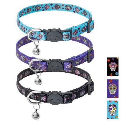 China 2021 Detached Bright Color Dog Pet Soft Fresh Cat Collar Halloween Safe Supplies Wholesale Viable for sale