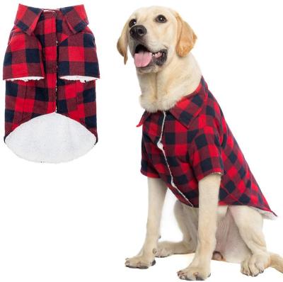 China Sustainable Factory Supply Pet Cotton Dog Jumper Coat Pet Clothes Winter Tartan Warm Coat Dog Coat for sale