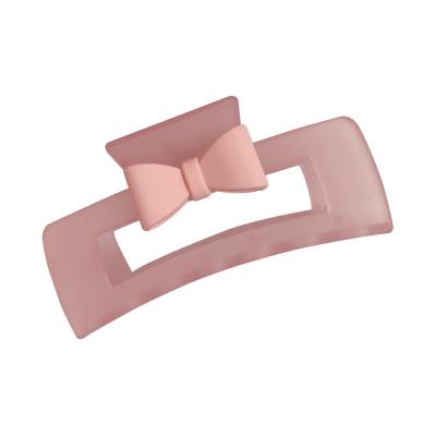 China Hair Decoration Women Spring Jelly Hair Claw Rectangle Love Big Heart Solid Color Plastic Hair Clip Hair Accessories for sale