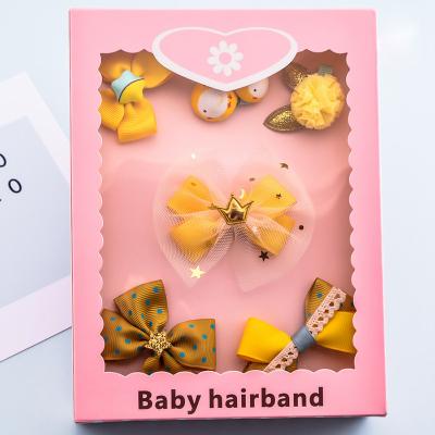 China Wholesale 6Pcs Hair Decration Different Styles Set Hair Accessories Clips Set Babies Hair Clip Bows In Gift Box for sale