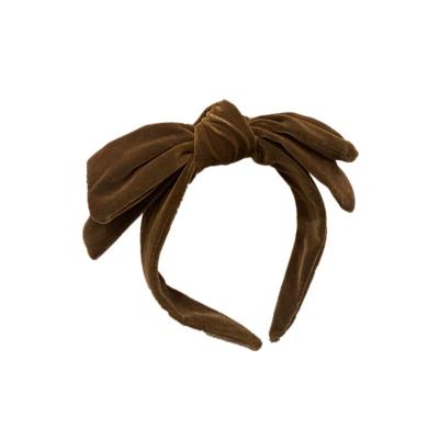 China Wholesale Hairbands Large Velvet Bow Headband For Women Girls Bow Knotted Headbands for sale