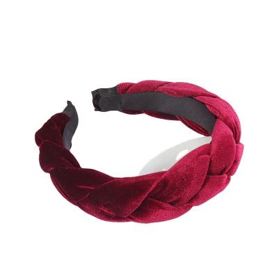 China Headbands wholesale European and American style velvet braid headband for lady girls women elegant headbands for sale